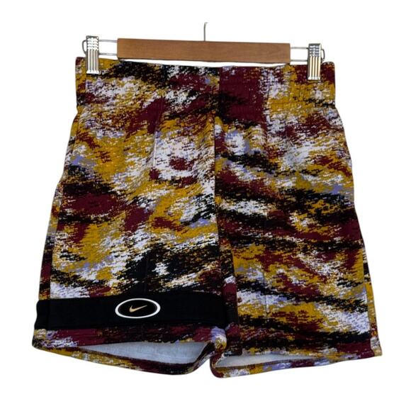 Nike Shorts Women Small Multicolor Fleece Watercolor‎ Activewear Athleisure Soft - Picture 1 of 8